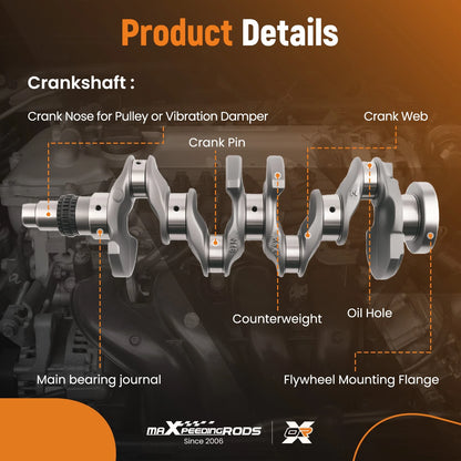 Crankshaft with Rods and Bearings Kit for Hyundai Elantra Forte (2019–2021)