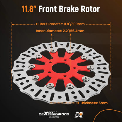 Front Brake Rotor Disc 11.8" for Harley-Davidson Touring Electra Glide (2008–2019)