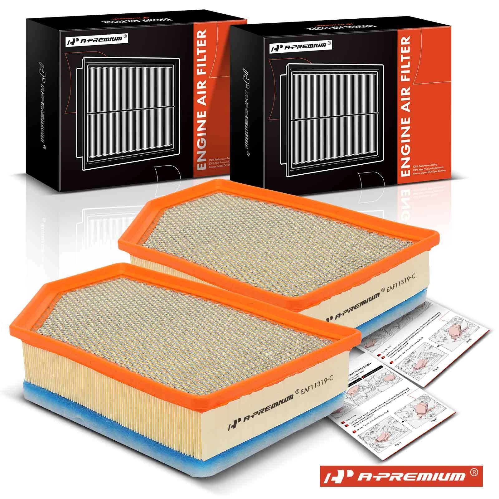 2X Engine Air Filter for Chevrolet Silverado 2500 HD GMC Sierra (2007–2019)