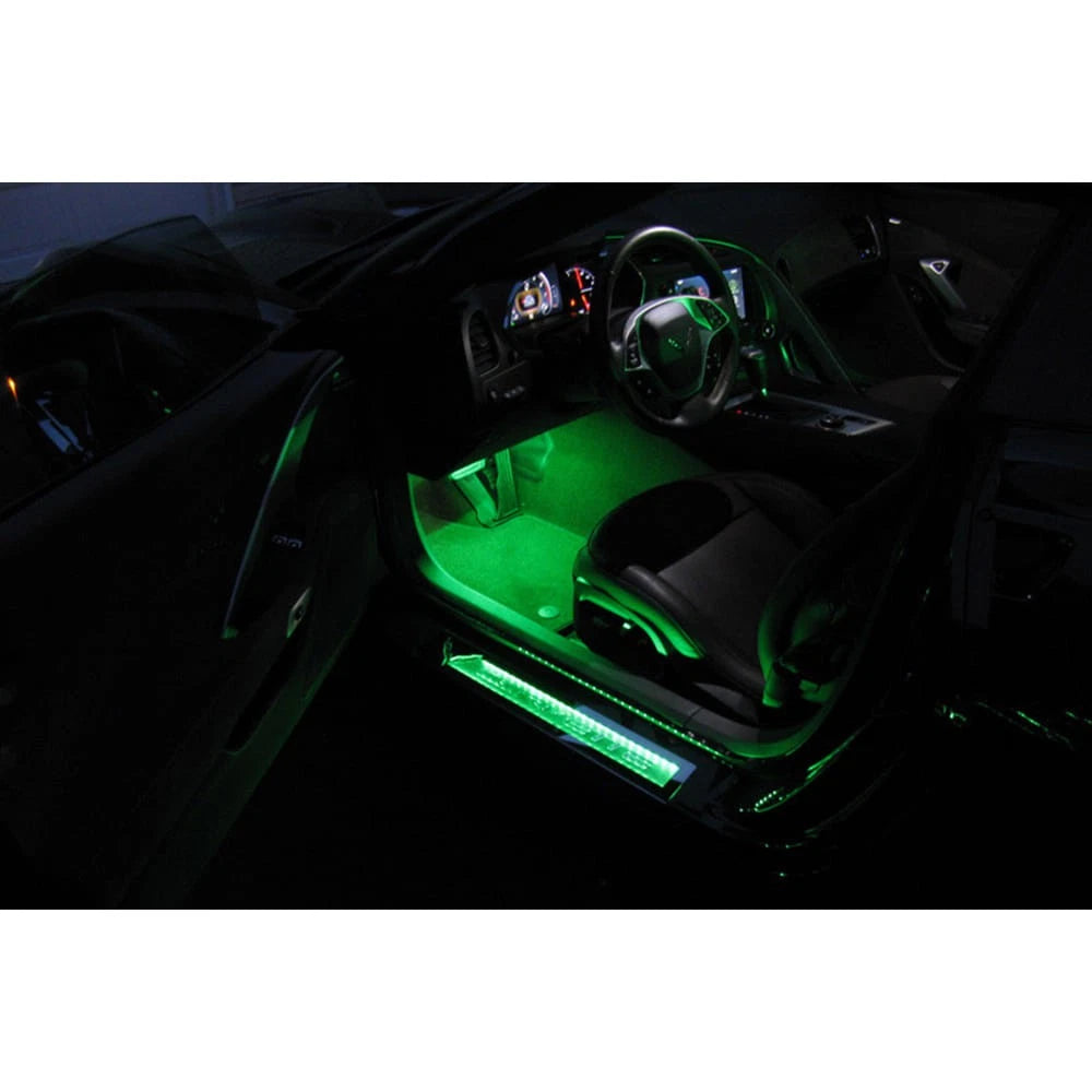 Door Sill Overlays Replacement with Red LED for Chevrolet Corvette Z06 (2014–2019)