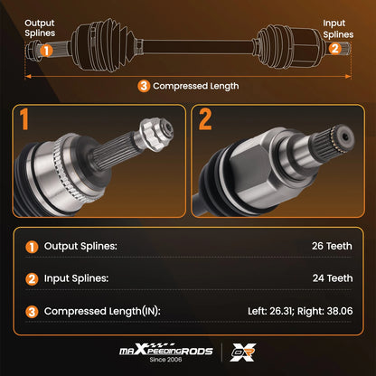 2.4L Pair Front CV Axle Shaft for Toyota Camry (2002–2009)
