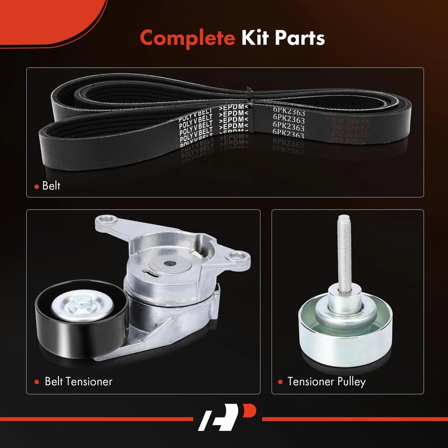 3X Serpentine Belt Drive Component Kit for Chevy Equinox (2008–2009)