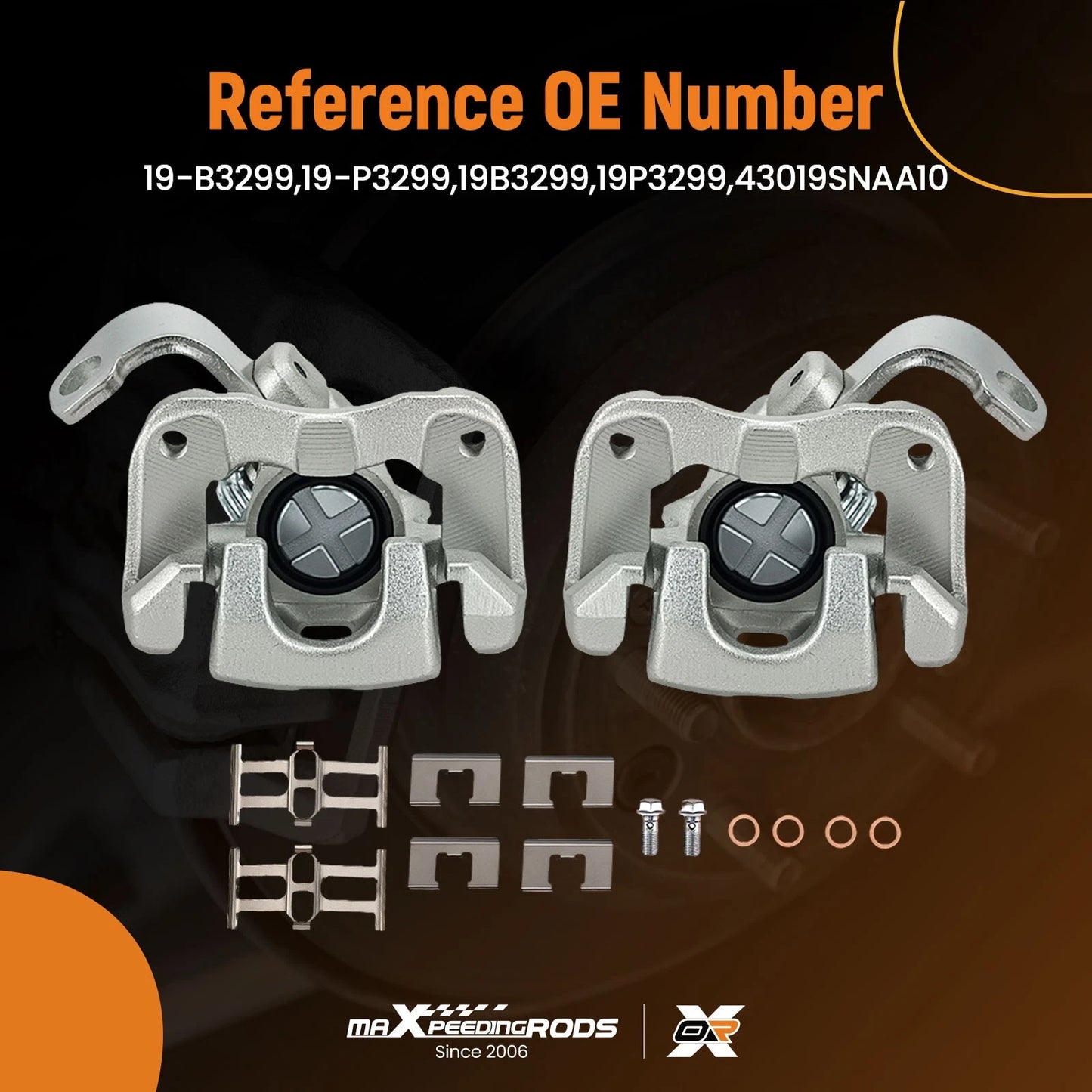 Brake Caliper Pair Rear for Honda Civic 1.8L 2.0L (2006–2014)