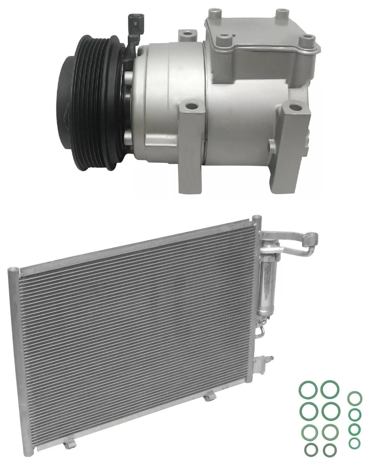 AC Compressor Kit With Condenser for Ford Fiesta Ikon 1.6L (2012–2012)