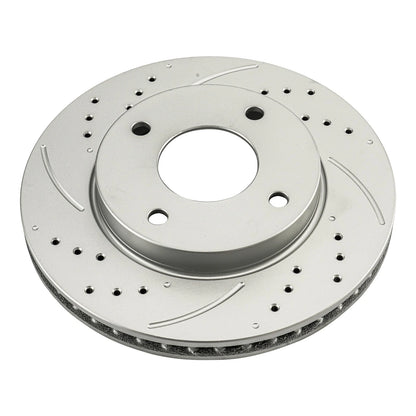 Drilled Slotted Vented Front Brake Rotor Pair for Nissan Versa (2009–2011)