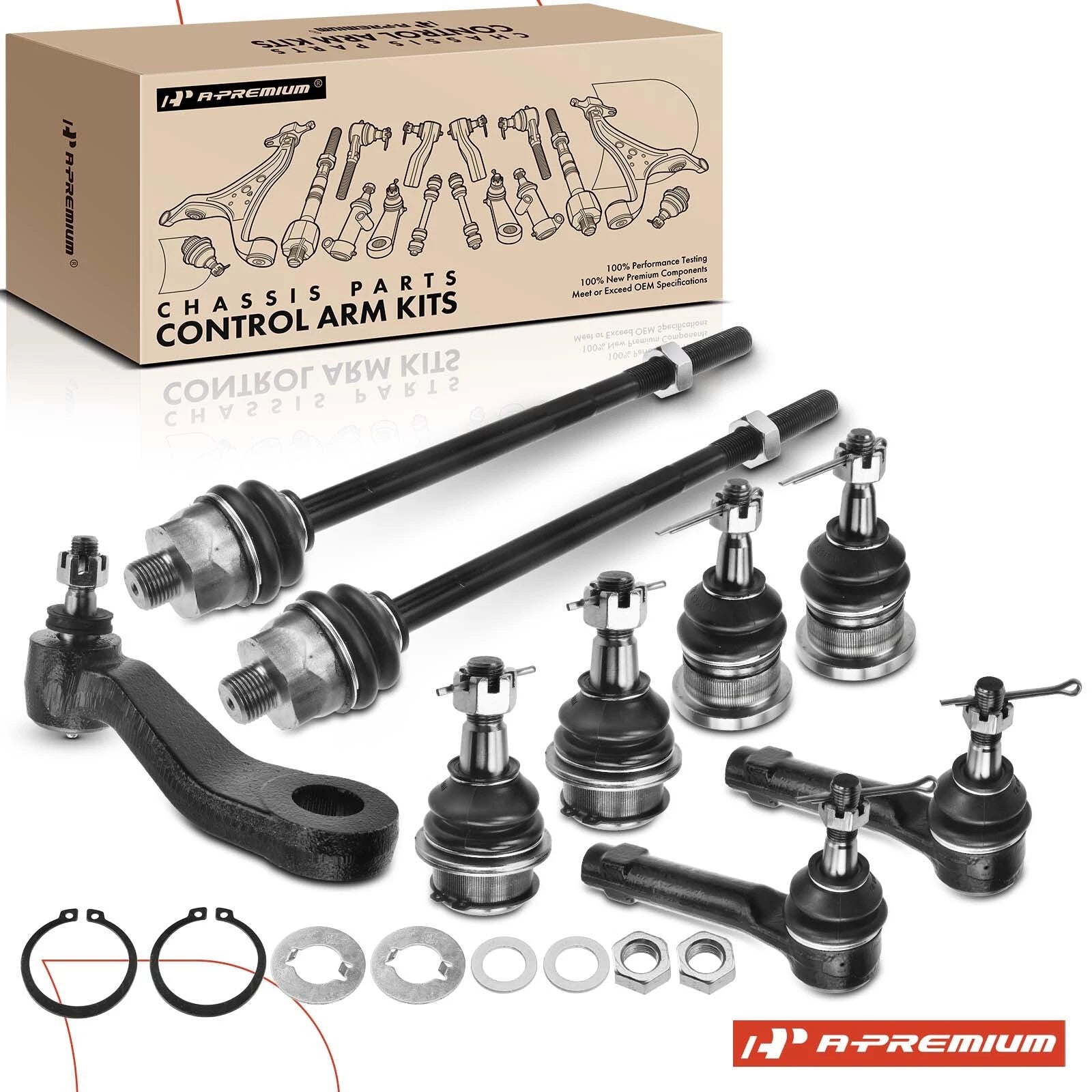 9x Pitman Arm & Tie Rod End for Chevrolet Silverado 1500