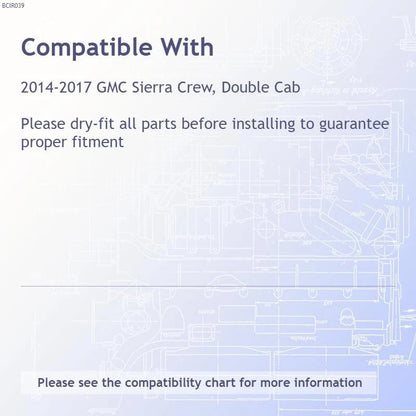 Chrome Body Side Moldings 4pc Kit for GMC Sierra Crew Cab (2014–2016)