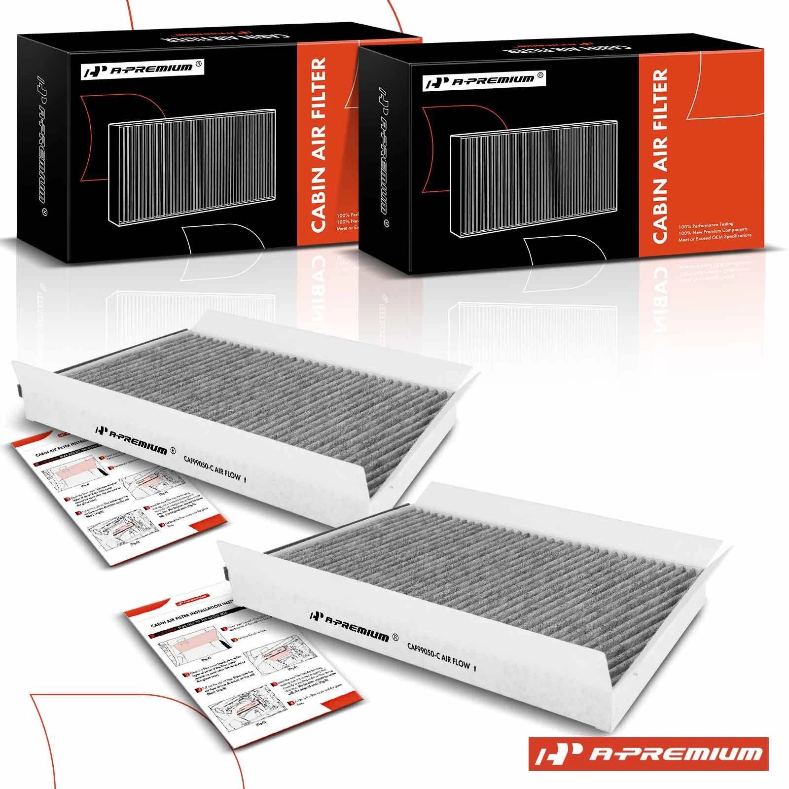 2X Activated Carbon Cabin Air Filter for Mercedes-Benz W203 (2000–2007)