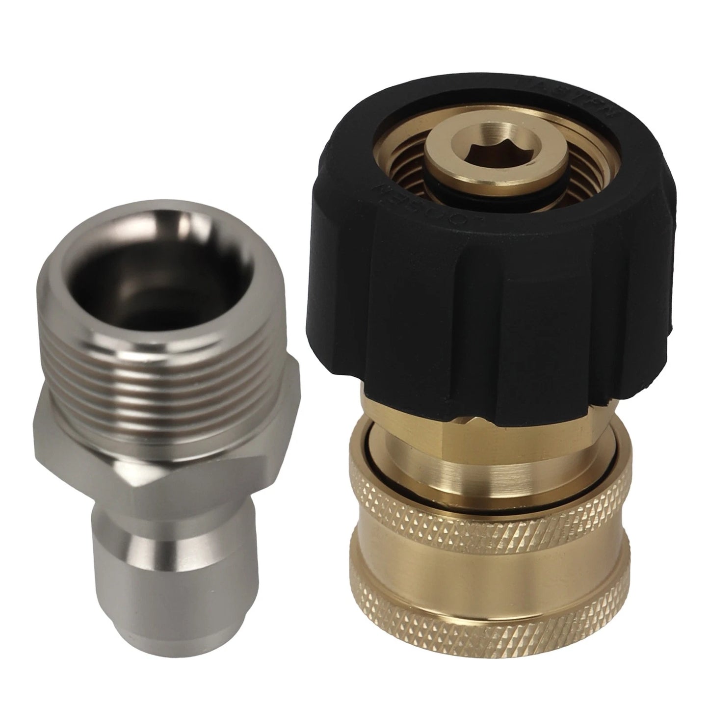 Brass 3/8" to M22 14mm Quick-Connect Pressure Washer Adapter (5000 PSI, 2-Pack)