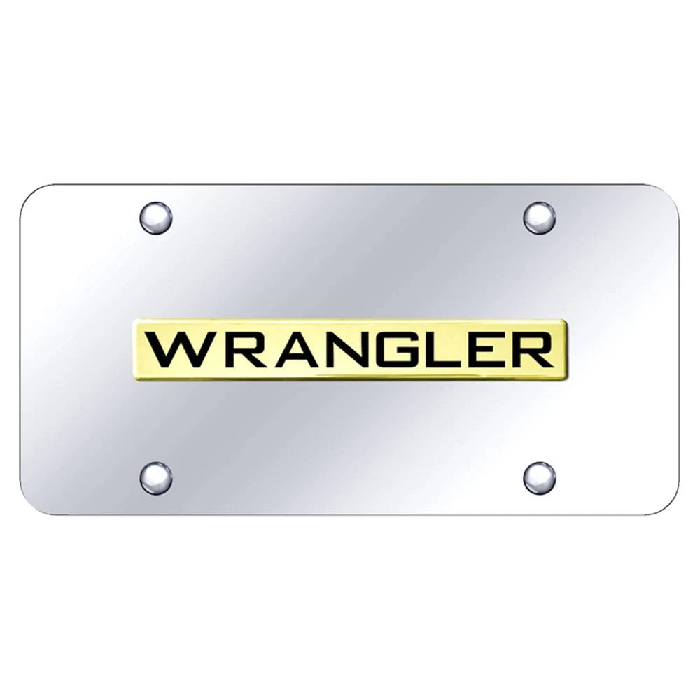 Gold Name on Chrome License Plate - Officially Licensed for Jeep Wrangler