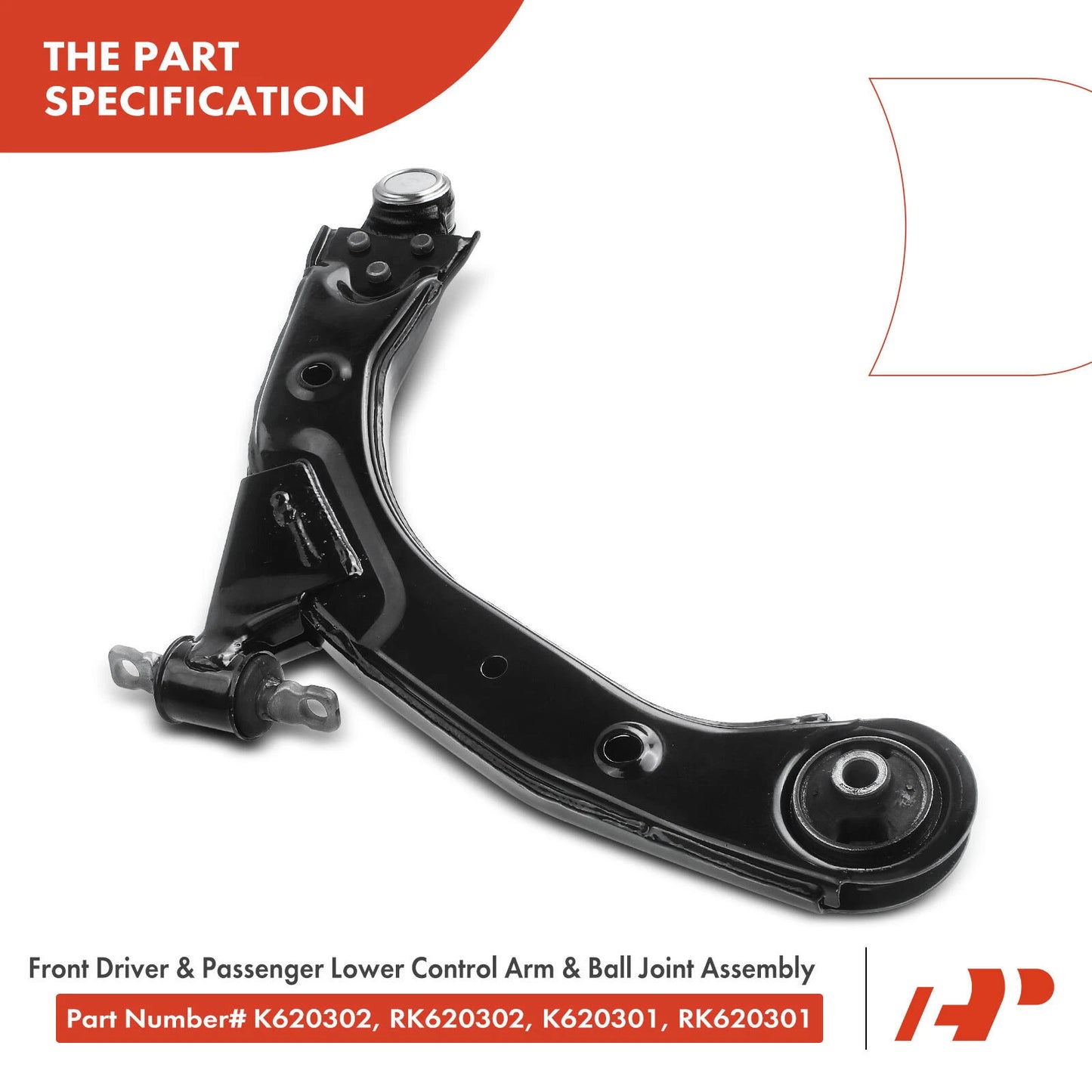 2X Front Lower Control Arm with Ball Joint for Chevrolet Cobalt (2005–2010)