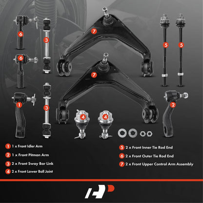 12x Front Control Arm Tie Rod End for Chevy Silverado 2500 (2001–2023)