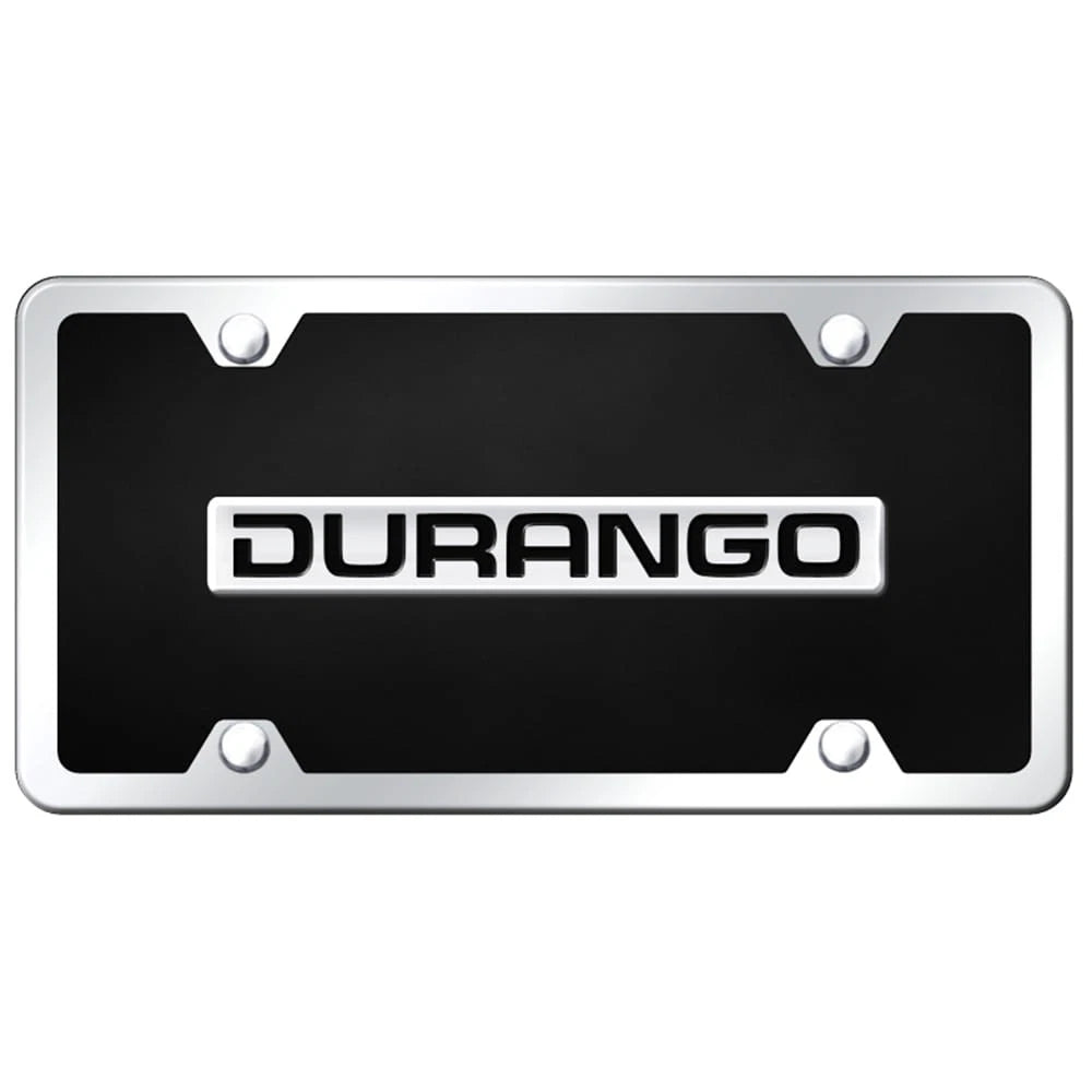 Chrome on Black Acrylic License Plate Kit -Officially Licensed for Dodge Durango