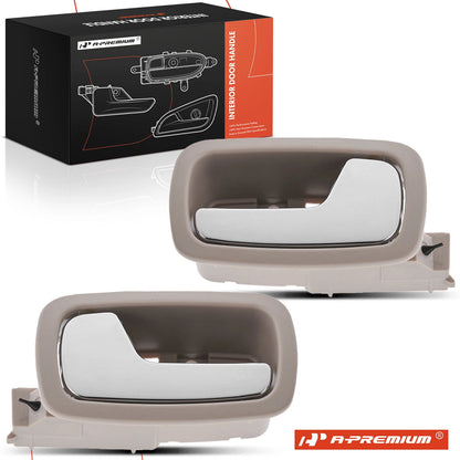 2X Front Interior Door Handle for Chevy Cobalt (2005–2007) Chrome Beige