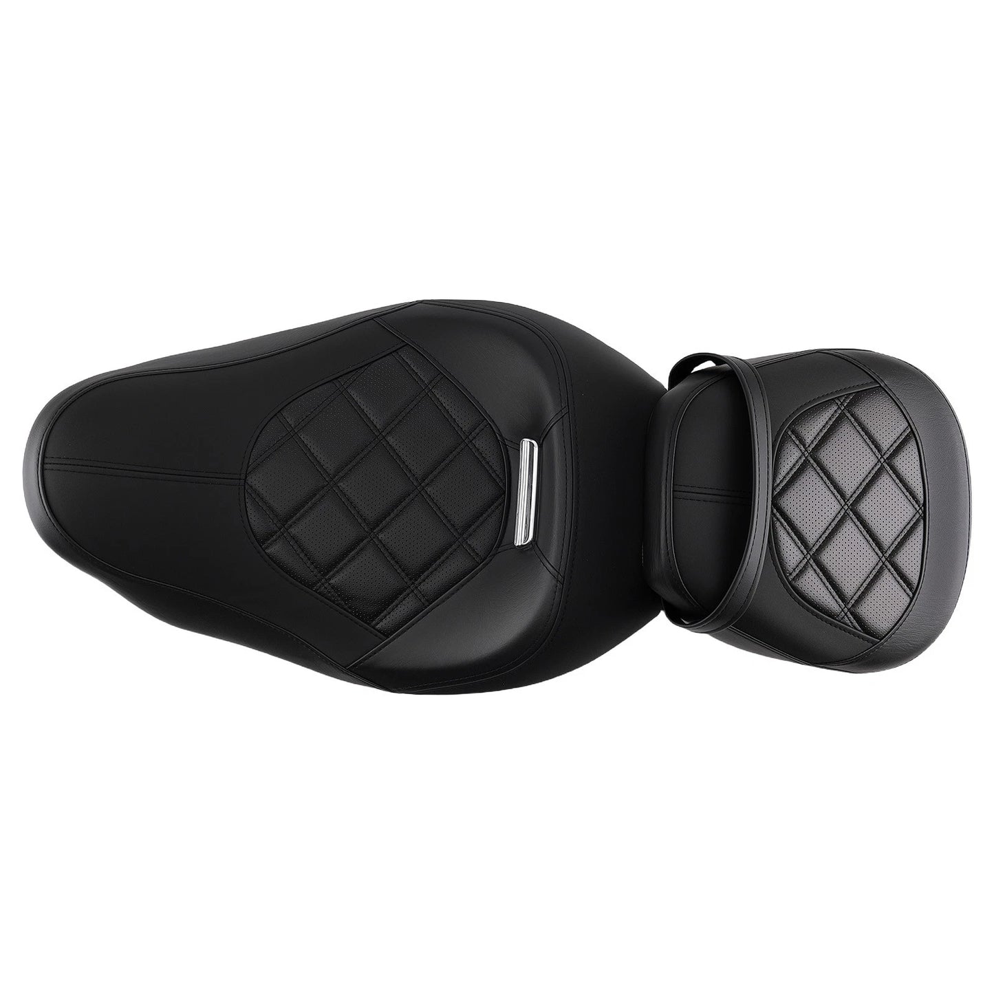 Black PU Seat Driver & Passenger for Harley Touring (2009–2018)