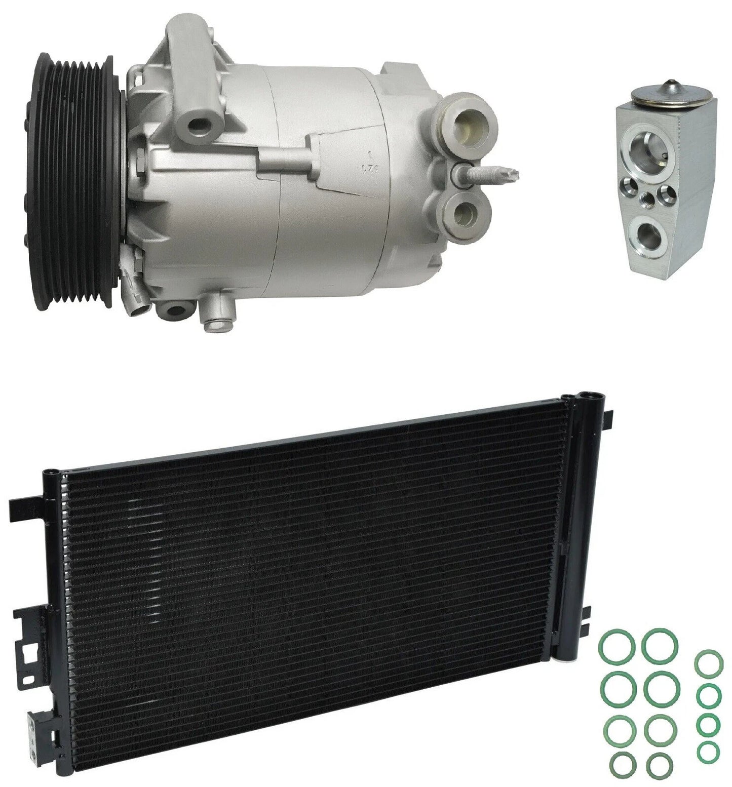 AC Compressor Kit With Condenser for Saturn Aura 2.4L Hybrid (2009–2009)