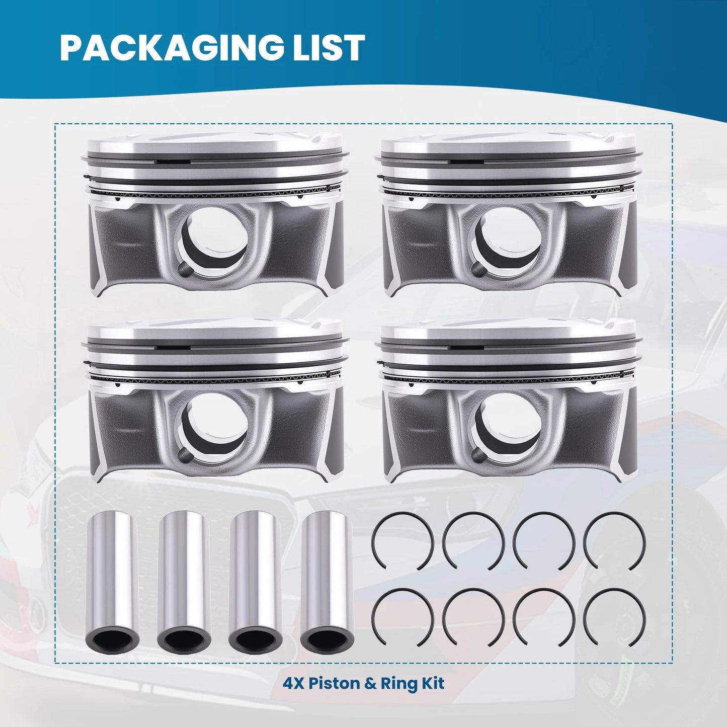 Engine Piston Set for Ford Focus (2015–2019 Lincoln MKC 2016–2019)