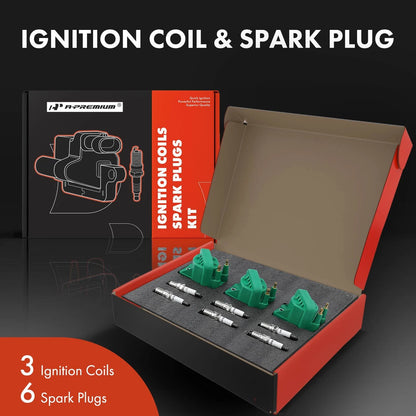 3X Ignition Coil & 6X Iridium Spark Plug for Chevrolet Cadillac Buick