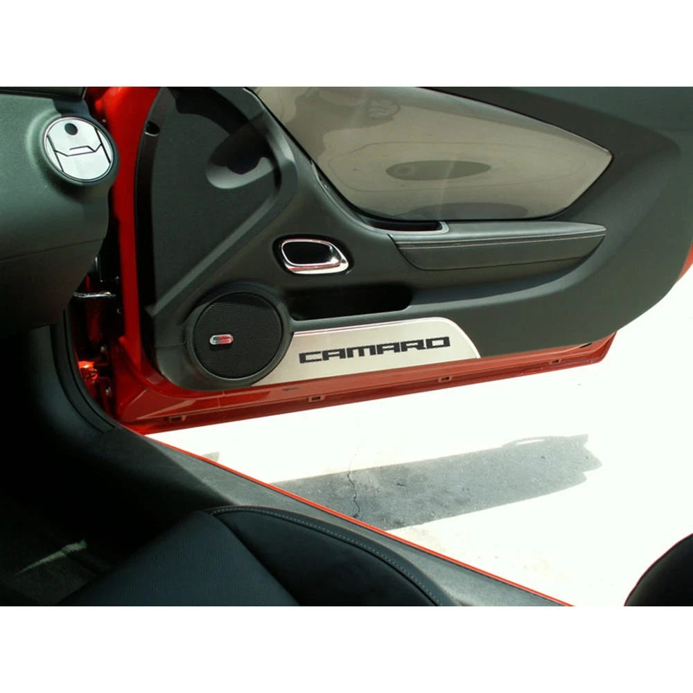 Door Panel Kick Plates Replacement Set with Camaro Inlay for 2010–2015 Camaro
