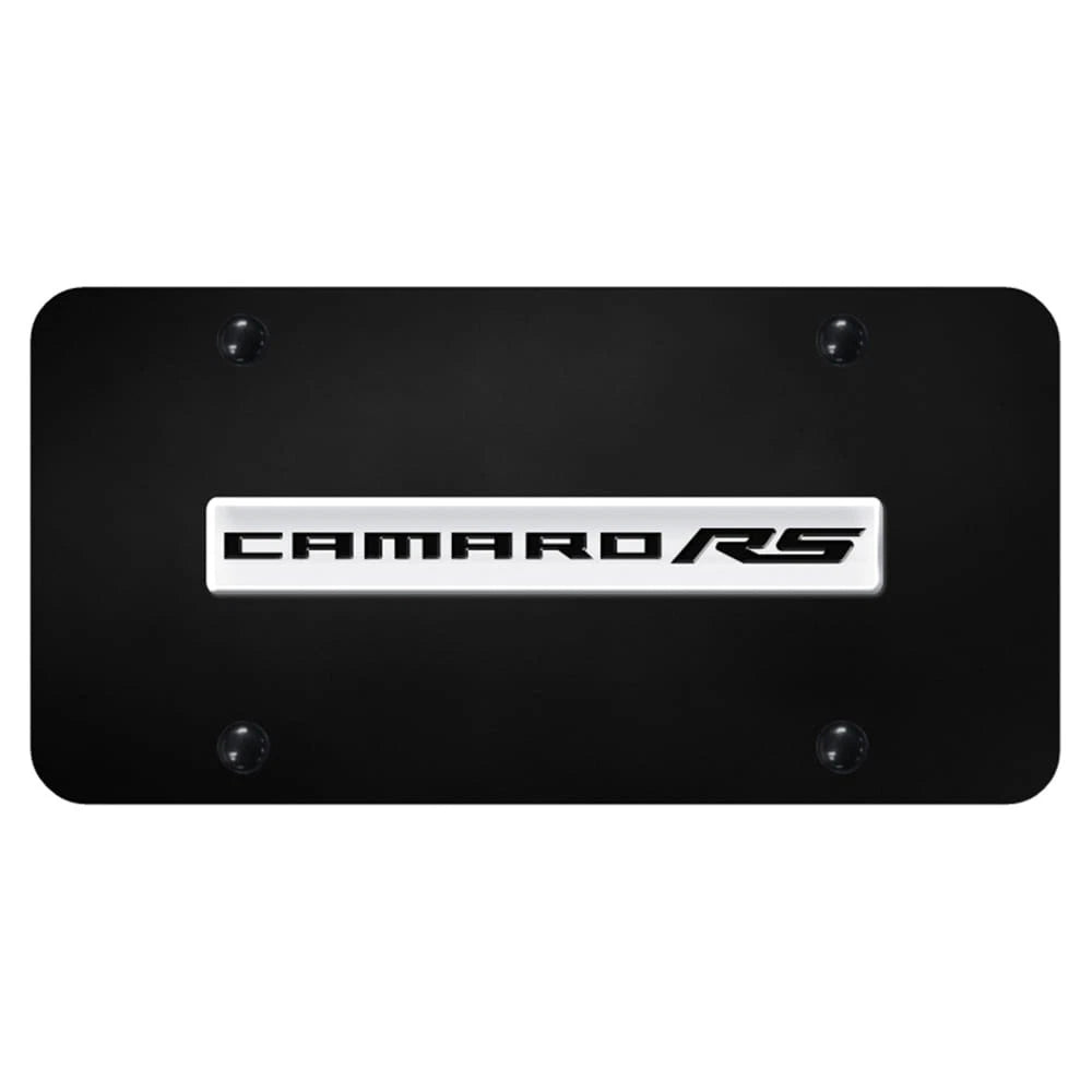 Chrome Name on Black License Plate - Officially Licensed for Chevrolet Camaro RS