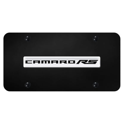Chrome Name on Black License Plate - Officially Licensed for Chevrolet Camaro RS