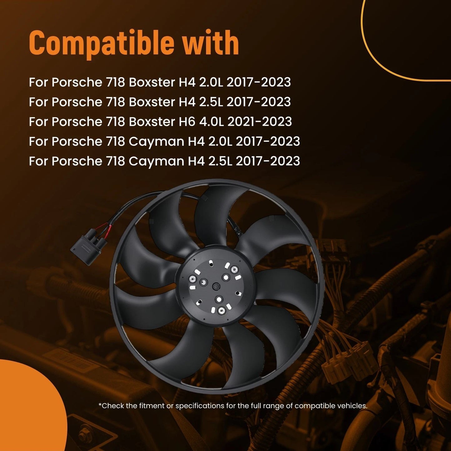 Electric Radiator Cooling Fan for Porsche 718 911 (2017–2023)