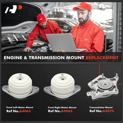 3X Engine Motor & Transmission Mount for Mercedes-Benz C350 (2008–2011)