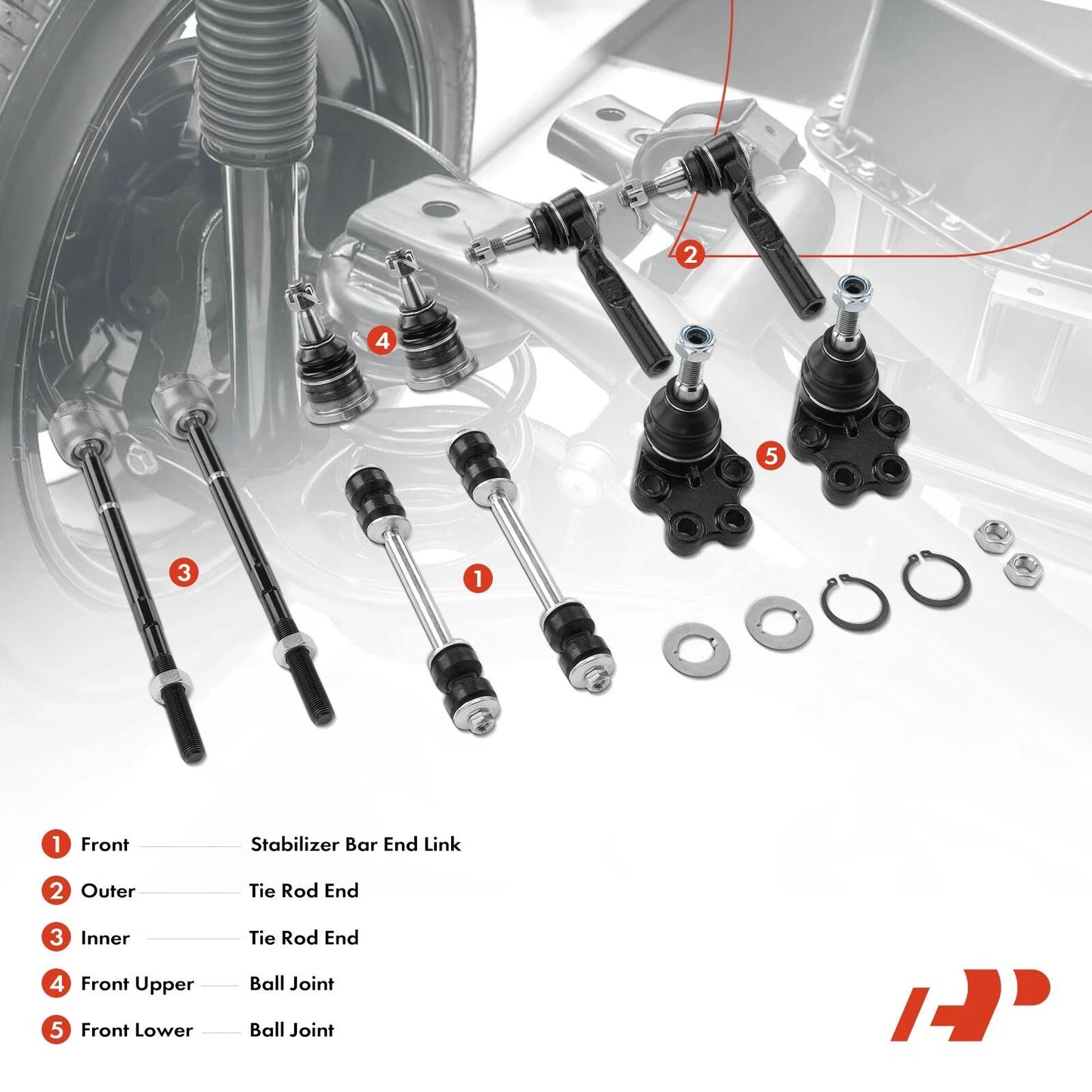 10x Front Sway Bar Tie Rod Ends for Chevy Silverado 1500 (2007–2018)