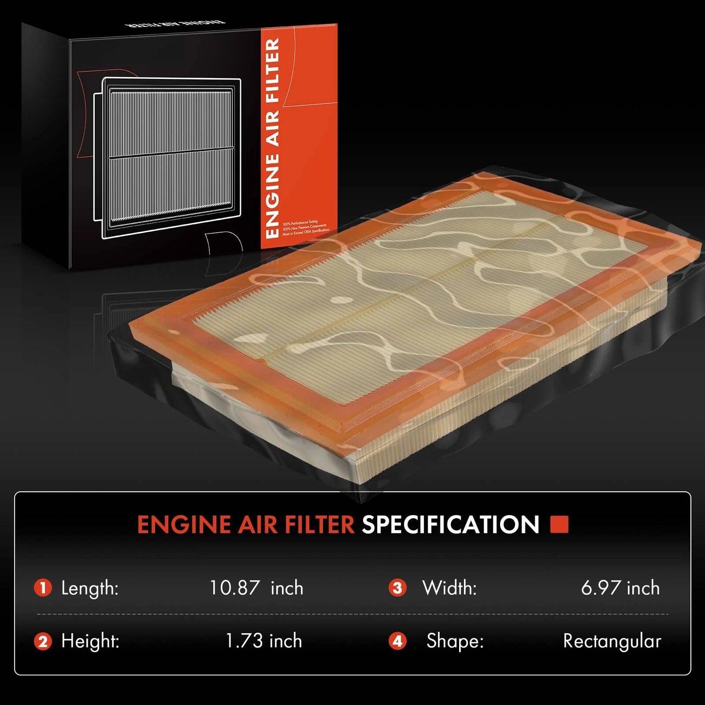 2X Engine Air Filter for Mercedes-Benz C300 E300 GLC300 SLK300 (2015–2020)