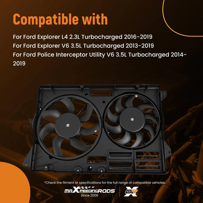 Electric Radiator Cooling Fan Assembly for Ford Explorer Interceptor (2014–2019)