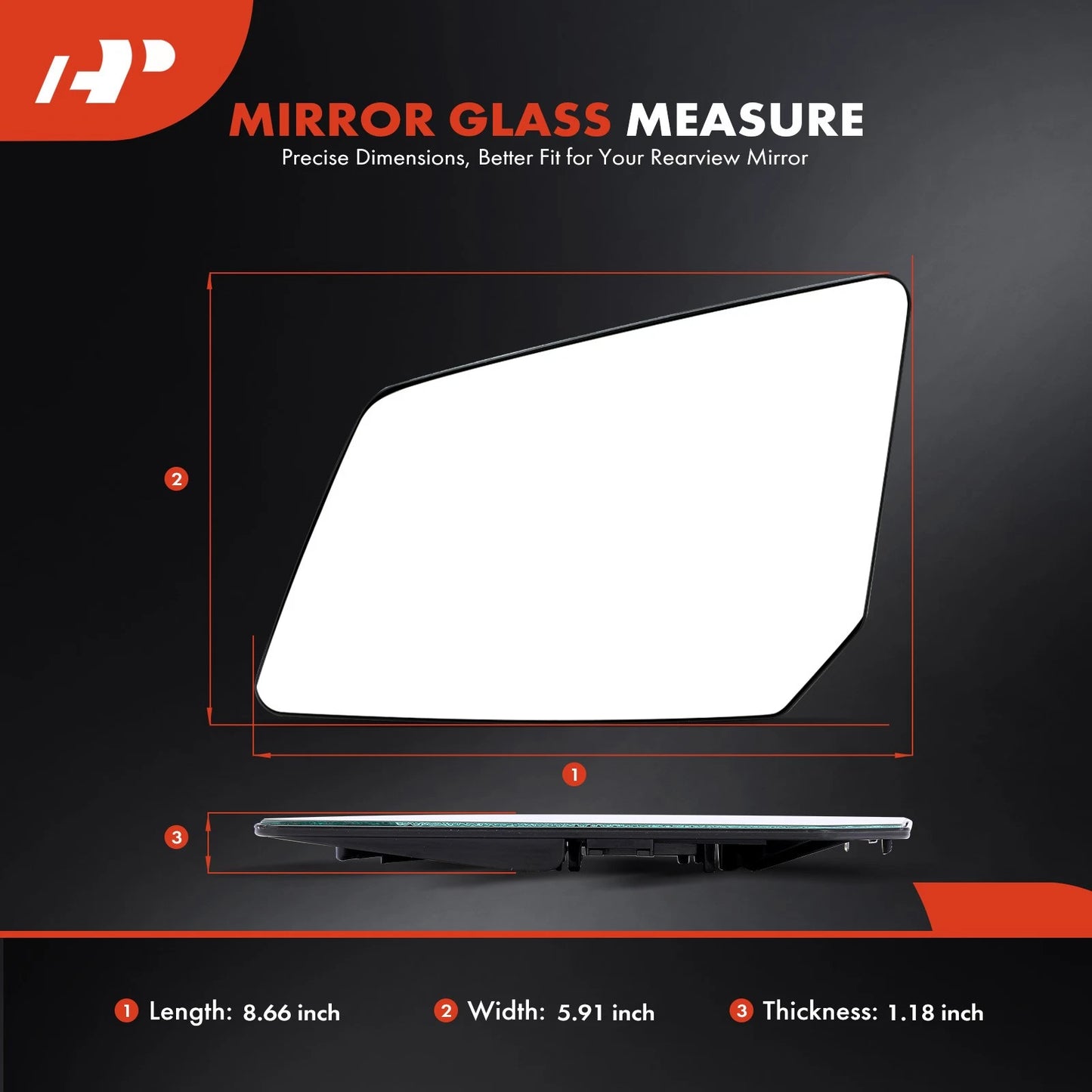 2X Heated Mirror Glass for Chevy Traverse (2009–2015) GMC Acadia