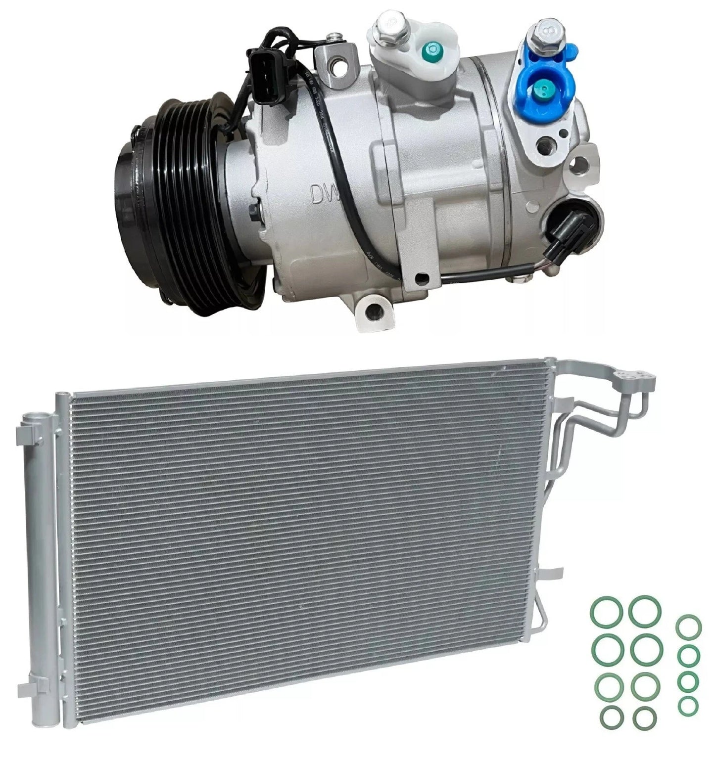 AC Compressor Kit with Condenser Replacement for Kia Seltos 2.0L (2022–2022)