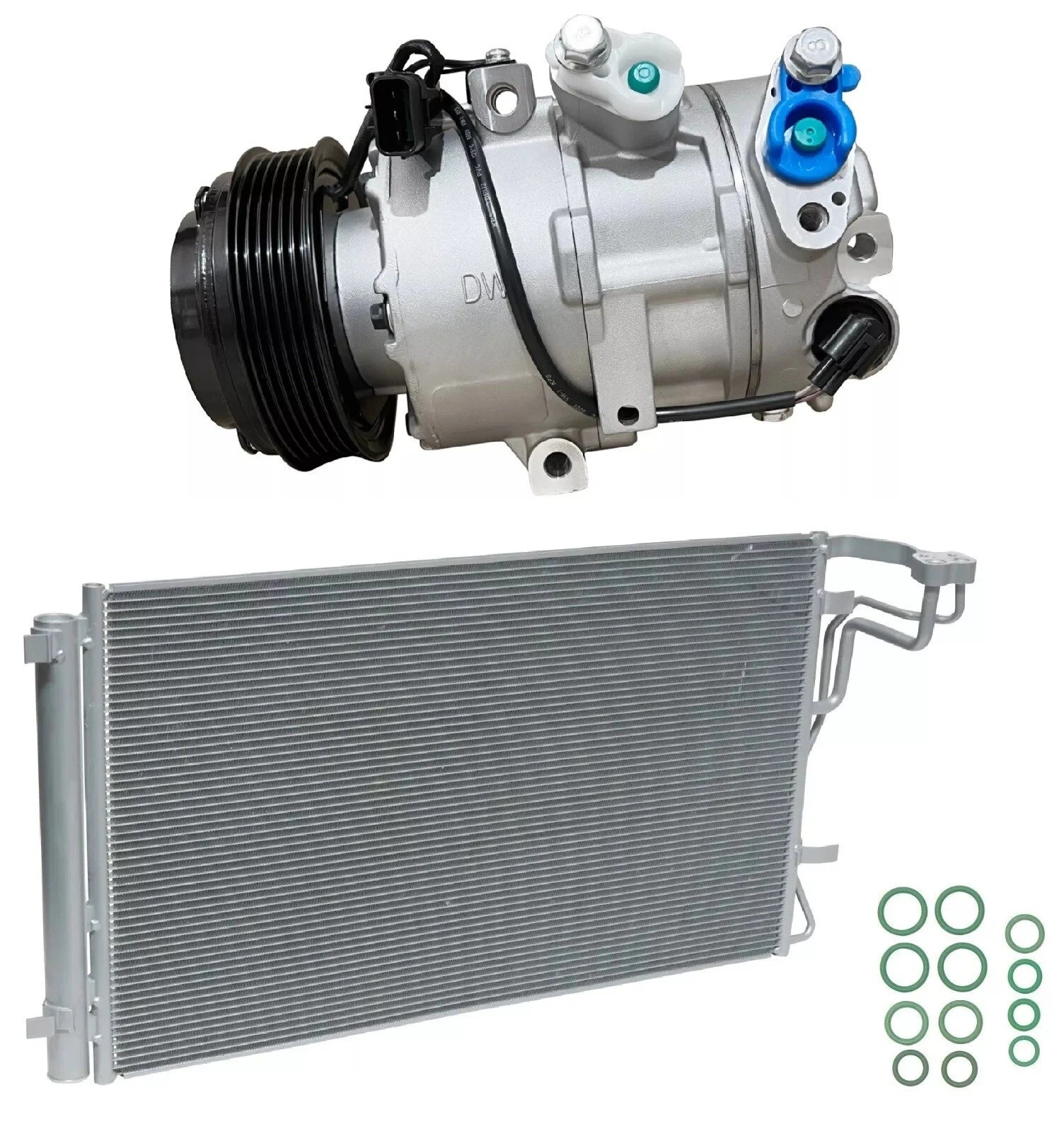 AC Compressor Kit with Condenser Replacement for Kia Seltos 2.0L (2022–2022)