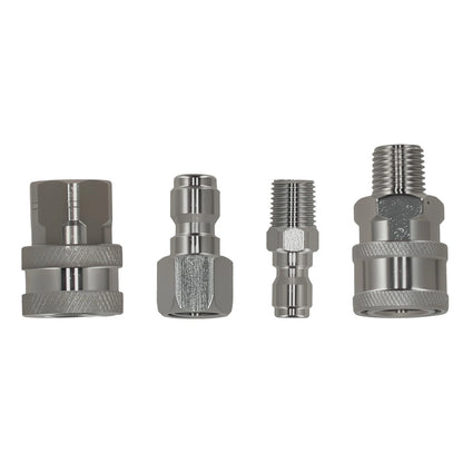 1/4" Quick Connect NPT Adapter for Pressure Washer for Stainless Steel (4pc)