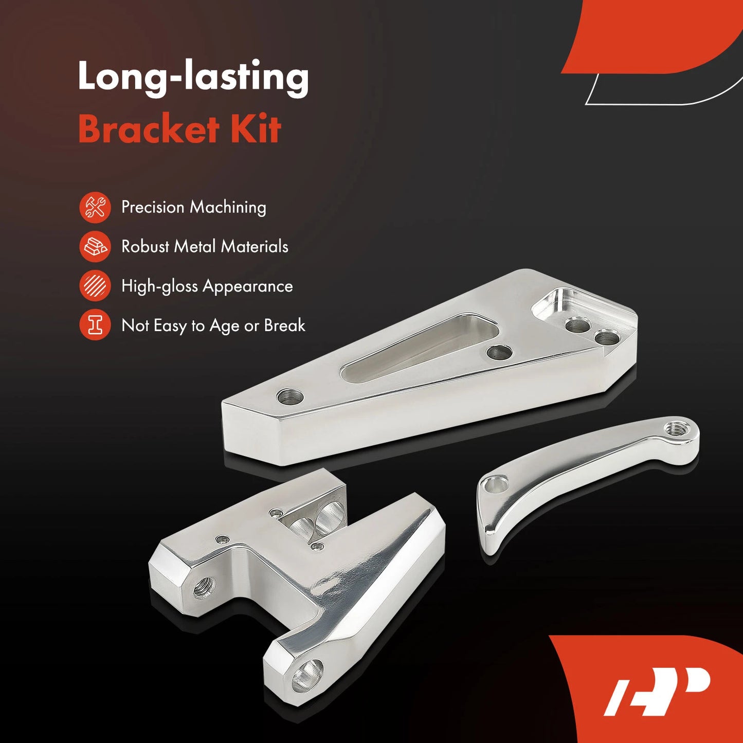 16x Polished Aluminum Alternator Bracket Kit for Chevy SBC