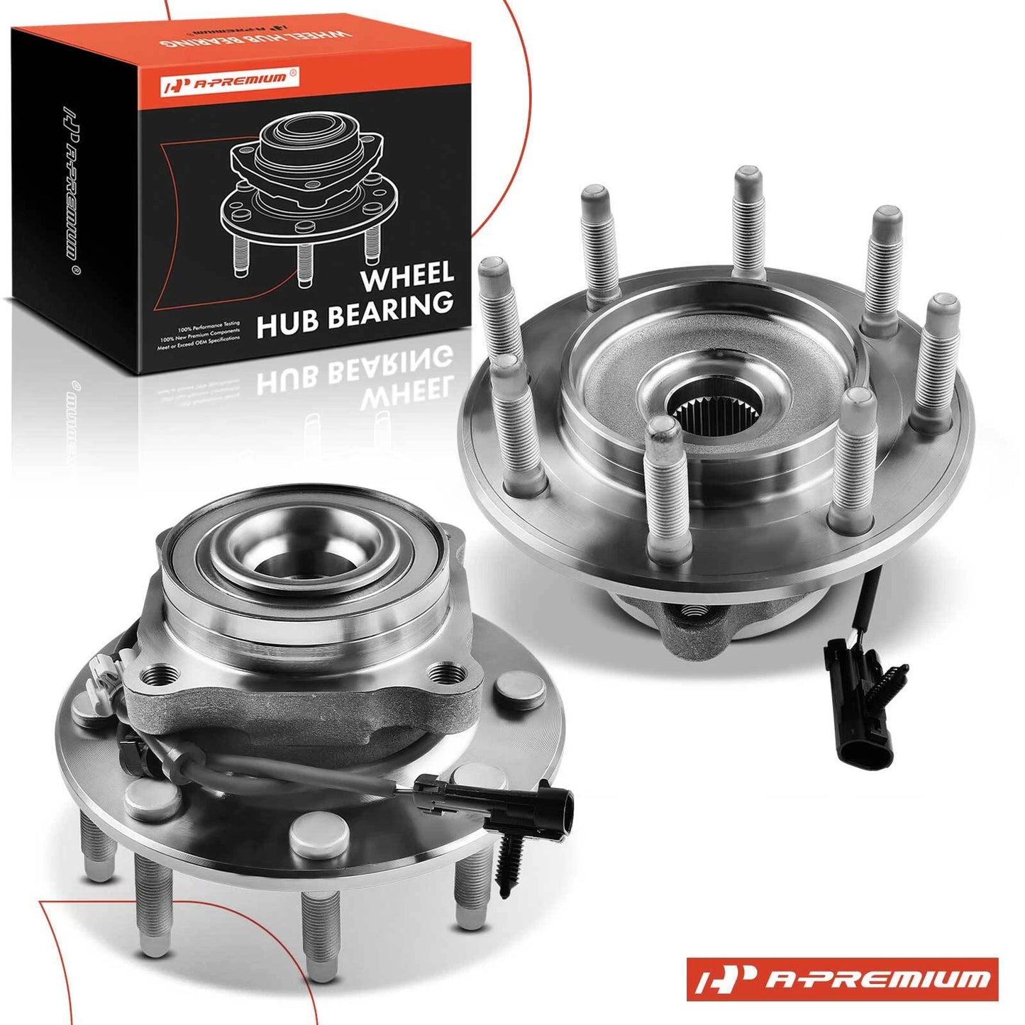 2X Front Wheel Hub & Bearing Assembly for Chevrolet Silverado 3500 (2001–2023)