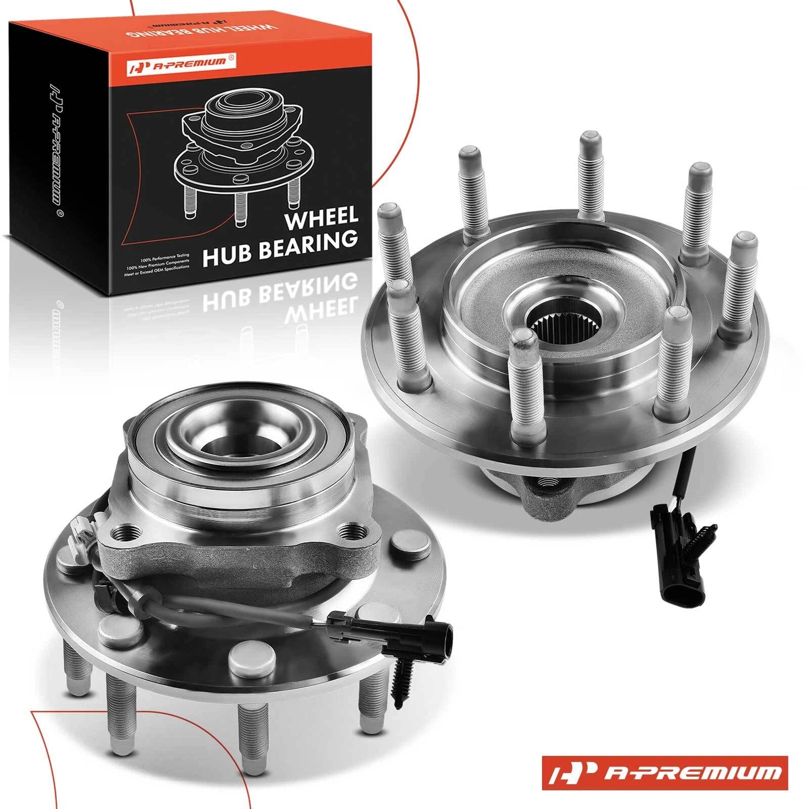 2X Front Wheel Hub & Bearing Assembly for Chevrolet Silverado 3500 (2001–2023)