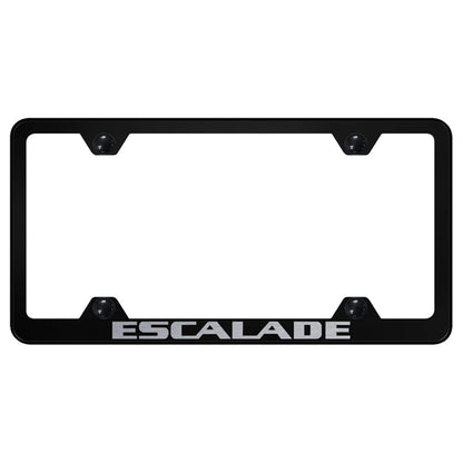 Black Wide Body License Plate Frame - Officially Licensed for Cadillac Escalade