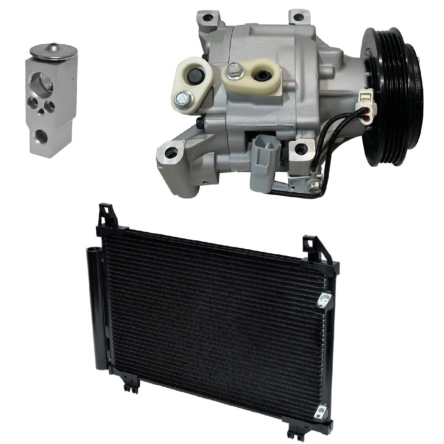 AC Compressor Kit With Condenser Replacement for Toyota Yaris 1.3 (2005–2011)