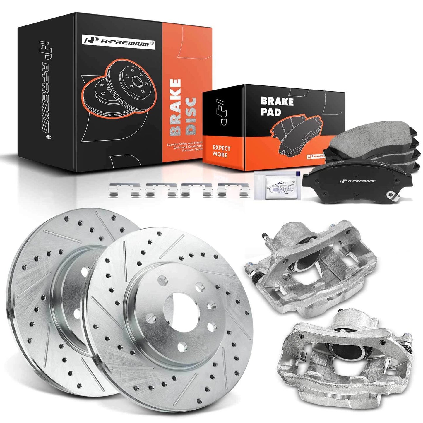 8x Front Drilled Brake Rotors & Pads for Chevrolet Cruze Sonic (2011–2019)