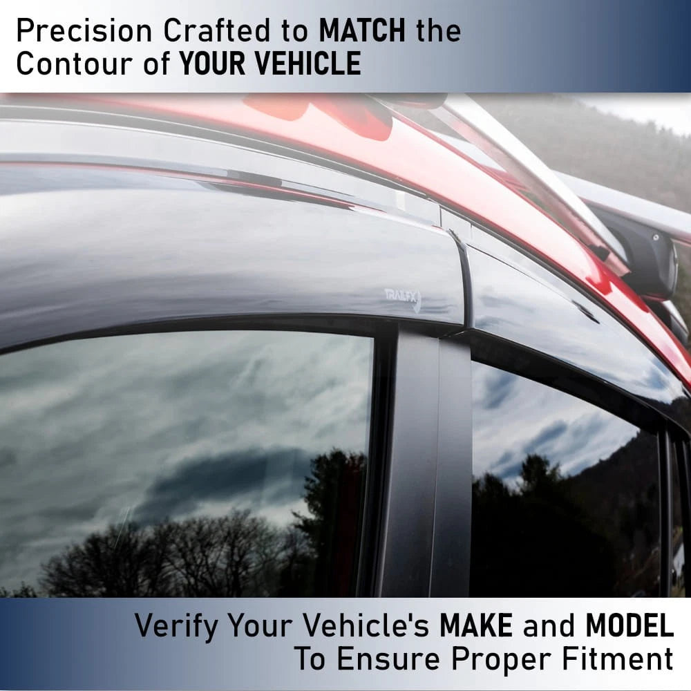 Low Profile Rainguard Deflectors Tape-On Set of 4 for Ford Ranger (2019–2023)