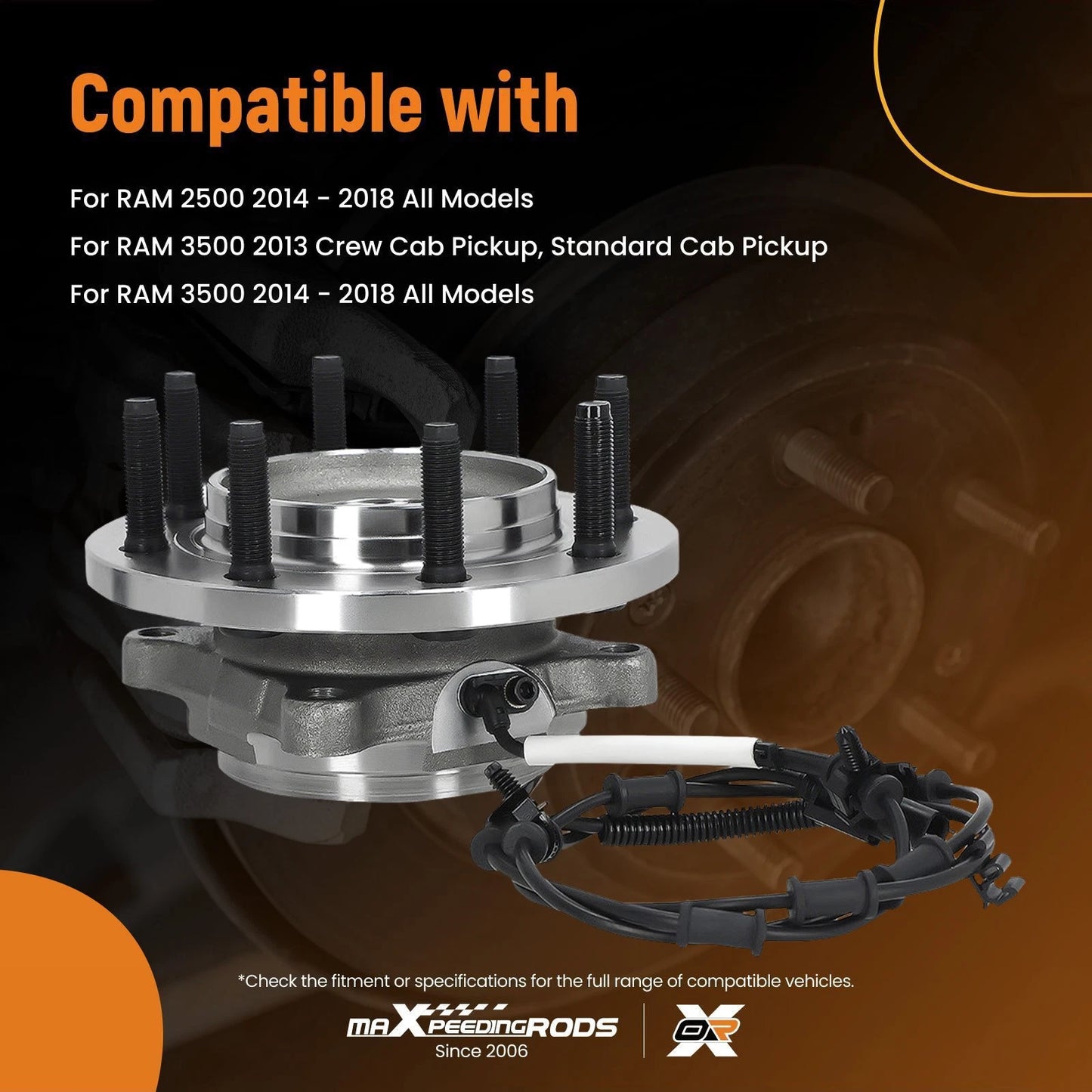 Front Wheel Bearing and Hub Assembly for Ram 3500 (2013–2013)
