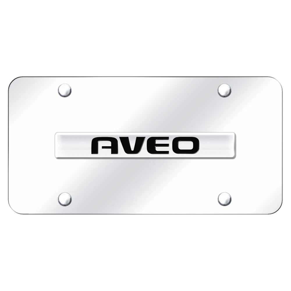 Chrome Name on Chrome License Plate - Officially Licensed for Chevrolet Aveo
