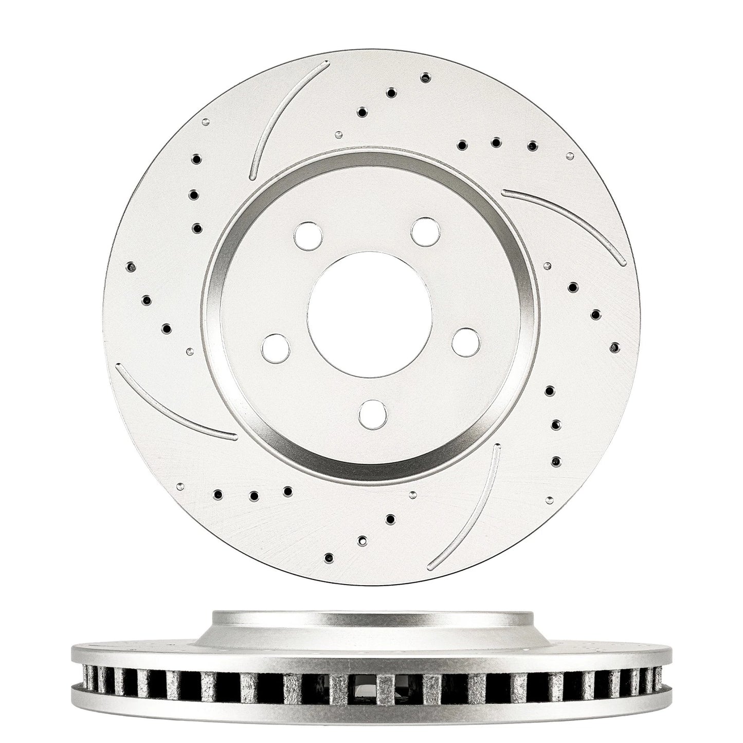 Front Drilled Slotted Brake Rotors for 2012-2014 Ford Mustang V6 3.7L (2012–2014)
