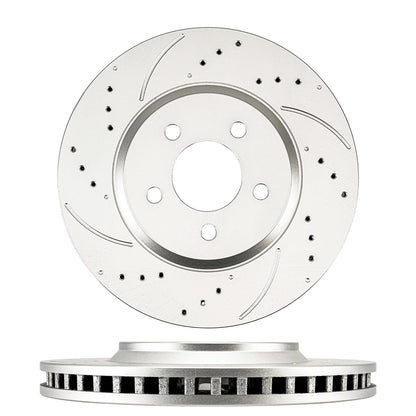 Front Drilled Slotted Brake Rotors for 2012-2014 Ford Mustang V6 3.7L (2012–2014)