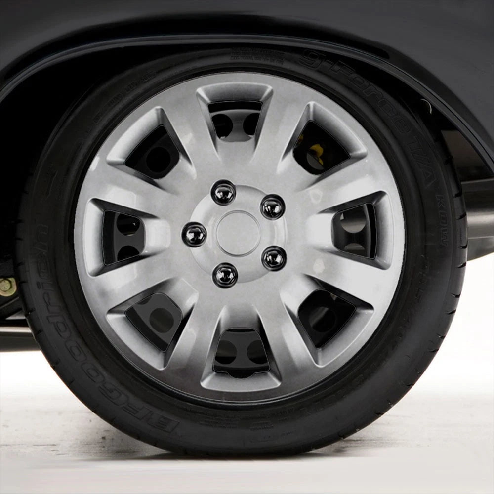 Set of Four 16" Silver Hubcap Wheel Covers for 06-09 Mitsubishi Galant (Push-on)