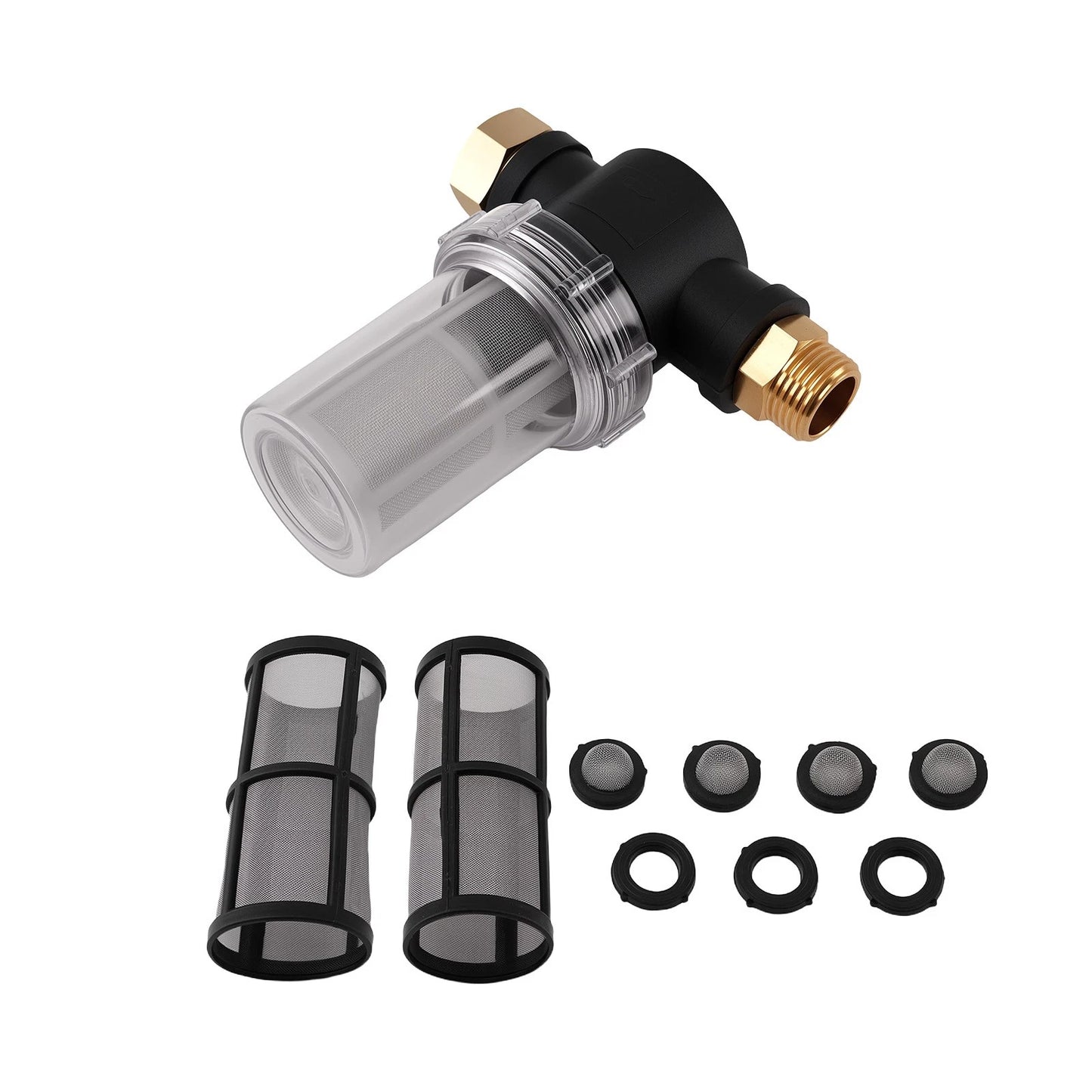 Brass Hose Inline Filter for Pressure Washer 3/4" Thread (Stainless Steel)