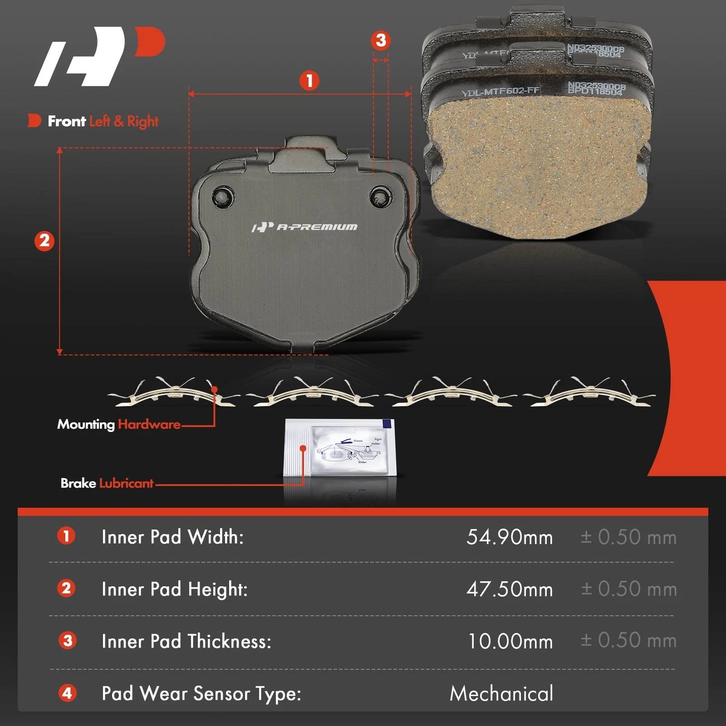 12x Front Ceramic Brake Pads for Chevrolet Corvette (2006–2013)