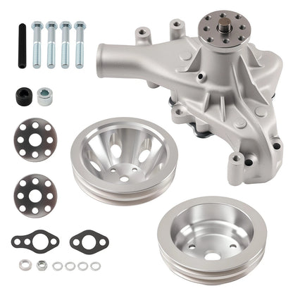 High Volume Water Pump & 2-Groove Pulley for Chevy SBC 283 (1967–1969)