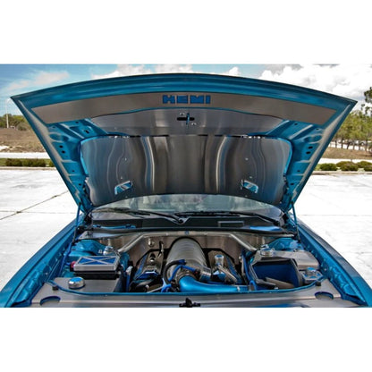 Brushed Stainless Firewall Cover with Chrome Cap for Dodge Challenger (2008–2011)